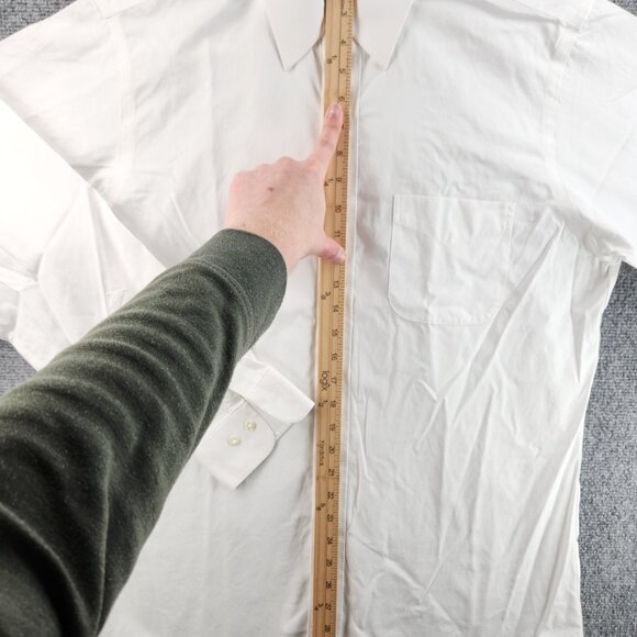 Brooks Brothers 16 34/35 Non-Iron All Cotton Point Slim White Long Sleeve Preppy - Picture 12 of 16